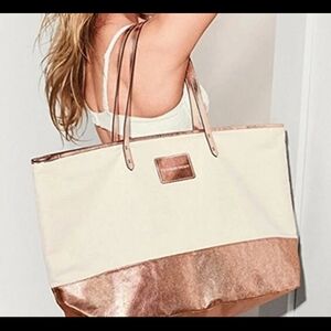 Victoria's Secret Rose Gold tote Bag NWT
